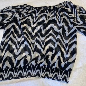 Plus size sheer blouse